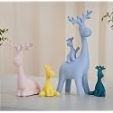 Amazon Basics Reindeer Family Statue for Home Decor | Resin Figurine Set (Pack of 4 Pieces, Multicolor)