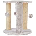 Amazon Basics Round Cozy Cat Tree | 43.6 X 49 CM | Beige | Natural Jute Fiber Cat Tower | Rope Scratching Posts with Hanging Balls | Long-Lasting Quality