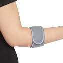 Amazon Basics Tennis Elbow Support with Adjustable Strap | Targeted Compression for Elbow Comfort | Padded Design for Daily Use | Unisex