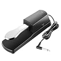 Amazon Basics Universal Sustain Pedal for Digital Pianos and Keyboards - Durable Metal Construction with Polarity Switch