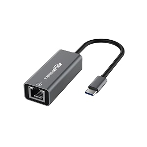 amazon basics usb-c to ethernet adapter - gigabit ethernet 1001000mbps usb 30 plug amp play compatible with macbook pro dell xps ipad pro surface windows macos linux