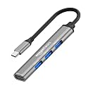 Amazon Basics USB-C Multiport Adapter with 1 USB 3.0 &amp; 3 USB 2.0 Ports, Plug &amp; Play, Built-in Smart Chip, Compatible with MacBook, Laptop, Tablet, Smartphone, and More