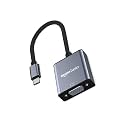 Amazon Basics USB-C to VGA Adapter - 1080p Full HD, Supports Resolutions up to 1920x1200, Aluminum Housing, Plug & Play, Compatible with MacBook Pro, iPad Pro, Chromebook, and More