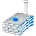 amazon basics Plastic Vacuum Compression Zipper Storage Bags With Hand Pump,X-Jumbo-Pack Of 4,White