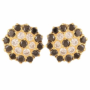 women39s crystal stud earrings black and white