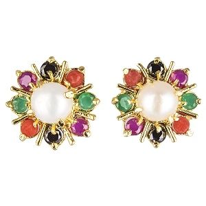 amazon brand - anarva women39s crystal stud earrings blue