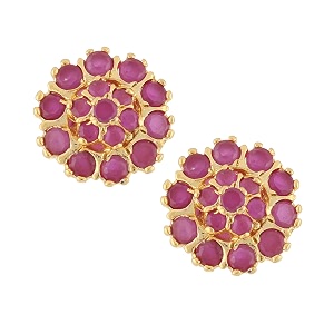 amazon brand - anarva women39s crystal stud earrings pink