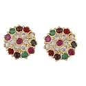 Amazon Brand - Anarva Women's Crystal Stud Earrings, Multi color