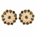 Women's Crystal Stud Earrings, Black And White
