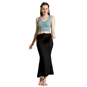 amazon brand - anarva women cotton blended saree shapewear regular petticoat skirt for saree