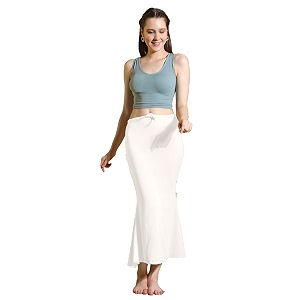 amazon brand - anarva women cotton blended saree shapewear regular petticoat skirt for saree