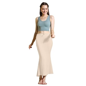 amazon brand - anarva women cotton blended saree shapewear regular petticoat skirt for saree
