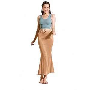 amazon brand - anarva women cotton blended saree shapewear regular petticoat skirt for saree