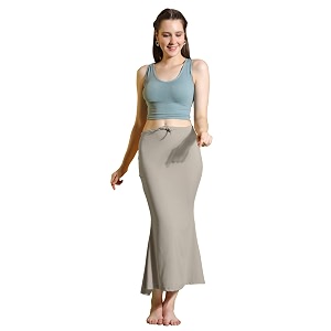 amazon brand - anarva women cotton blended saree shapewear regular petticoat skirt for saree