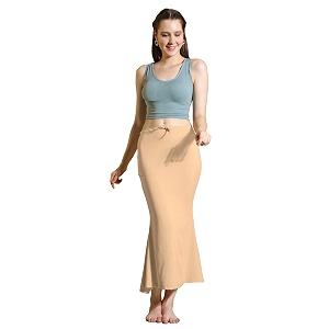 amazon brand - anarva women cotton blended saree shapewear regular petticoat skirt for saree