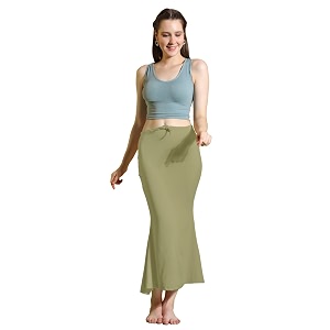 amazon brand - anarva women cotton blended saree shapewear regular petticoat skirt for saree