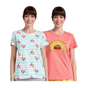 amazon brand - eden amp ivy women39s solid regular t-shirt pack of 2 eniss22wte501_coral1 m