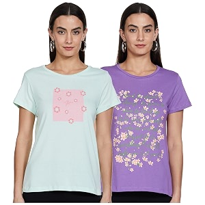 amazon brand - eden amp ivy women39s solid cotton stretch half sleeve round neck regular fit t-shirt assorted prints available in plus sizes