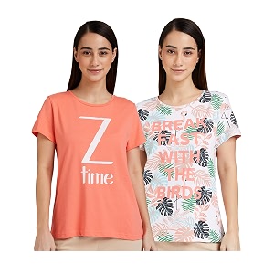 amazon brand - eden amp ivy women39s solid regular t-shirt pack of 2 eniss22wte501_coral m