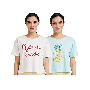 amazon brand - eden amp ivy women39s regular t-shirt pack of 2 eniss22wte501_white amp blue s