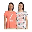 Amazon Brand - Eden &amp; Ivy Women's Solid Regular T-Shirt (Pack of 2) (ENISS22WTE501_Coral XS)