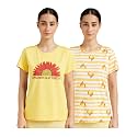 Amazon Brand - Eden &amp; Ivy Women's Pyjama Top (Pack of 2) (EI/SW/TRO-15_Yellow_S)