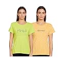 Amazon Brand - Eden &amp; Ivy Women's Regular T-Shirt (ENISS22WTE501_Bright Green &amp; Mustard M)