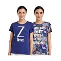 Amazon Brand - Eden &amp; Ivy Women's Solid Regular T-Shirt (Pack of 2) (ENISS22WTE501_Navy XS)