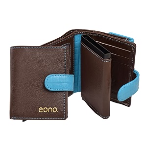 amazon brand  eono denver genuine leather amp aluminium rfid blocking 13 card holder wallet large coin pouch easy access id window ultra strong stitching 10cm x 7cm slim size
