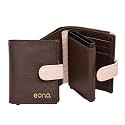 Amazon Brand – Eono Denver Genuine Leather &amp; Aluminium RFID Blocking 13 Card Holder Wallet Large Coin Pouch Easy Access ID Window Ultra Strong Stitching (10CM X 7CM) Slim Size
