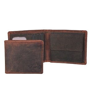 amazon brand  eono lucifer genuine leather front pocket minimalist rfid blocking multiple card case holder for men easy access id window ultra strong stitching