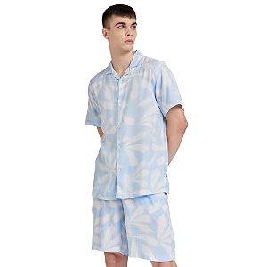 amazon brand - inkast men printed half sleeve viscose shirtco-ord sets regular fit