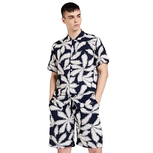 amazon brand - inkast men39s rayon printed relaxed half sleeve viscose shirtco-ord sets pajama set regular fit