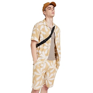 amazon brand - inkast men39s rayon printed relaxed half sleeve viscose shirtco-ord sets pajama set regular fit