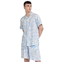 Amazon Brand - INKAST Men Printed Half Sleeve Viscose Shirt/Co-Ord Sets (Regular Fit)