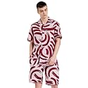 Amazon Brand - INKAST Men's Geometric Printed Half Sleeve Viscose Shirt/Co-Ord Sets (Regular Fit)