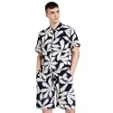 Amazon Brand - INKAST Men's Rayon Printed Relaxed Half Sleeve Viscose Shirt/Co-Ord Sets Pajama Set (Regular Fit)