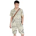 Amazon Brand - INKAST Men's Printed Half Sleeve Viscose Shirt/Co-Ord Sets (Regular Fit)