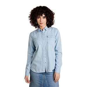 amazon brand - inkast women women39s denim full sleeve regular fit western shirt