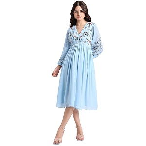 Amazon Brand - INKAST Women Embroidered V-Neck