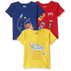 amazon brand - jam amp honey regular fit baby boys 100 cotton printed half sleeves t-shirt  age 2-12 years