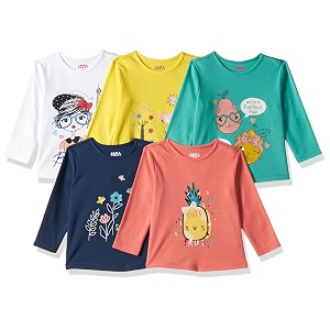 amazon brand - jam amp honey baby boy39s and girls full sleeves t-shirt  100 cotton printed regular fit unisex t-shirts  new born baby clothes - 0 to 24 months