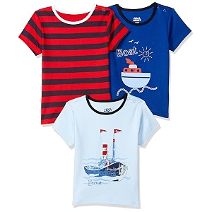 amazon brand - jam amp honey baby boys 100 cotton printed half sleeves t-shirt  age 2-12 years pack of 3