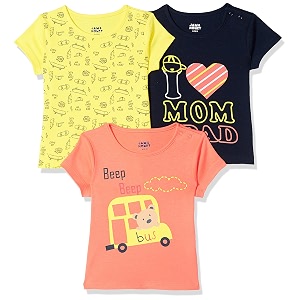 amazon brand - jam amp honey baby boys 100 cotton printed half sleeves t-shirt  age 2-12 years pack of 3