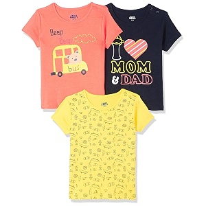 amazon brand - jam amp honey baby boys 100 cotton printed half sleeves t-shirt  age 2-12 years pack of 3