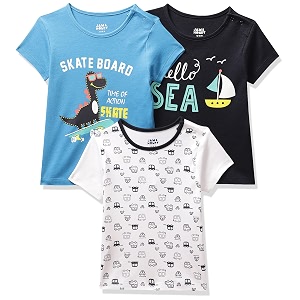 amazon brand - jam amp honey baby boys 100 cotton printed half sleeves t-shirt  age 2-12 years pack of 3