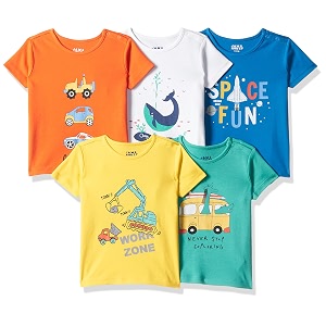 amazon brand - jam amp honey baby boy39s half sleeves 100 cotton printed regular fit t-shirts  new born baby clothes-0 to 24 months
