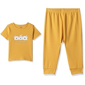 amazon brand - jam amp honey baby39s boy amp girl comfy 100 soft pure cotton printed snap up full-sleeve unisex regular fit t-shirt
