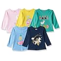 Amazon Brand - Jam &amp; Honey Baby-Girl's Regular Fit 100% Soft &amp; Pure Cotton Long Sleeve Stylish Comfy Printed T-Shirts