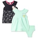 Amazon Brand - Jam &amp; Honey baby-girls 100% Soft &amp; Pure Cotton Above the Knee Long Sleeve Casual Dress with Panty Set